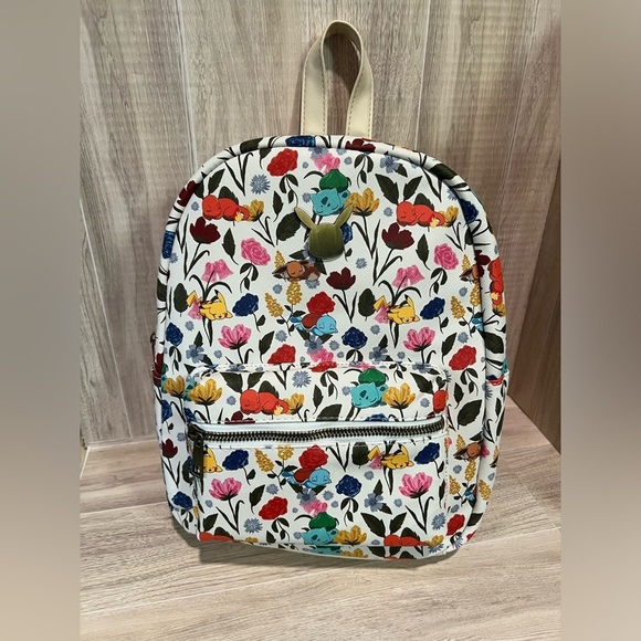 Sleeping Pokemon Floral Mini Backpack NWT - Picture 1 of 6
